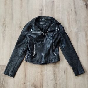 XS Black Fake Leather Jacket